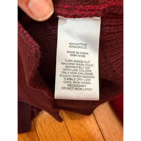 Frye and Co. Burgundy Crewneck Long Sleeve‎ Knit Sweater Women's Size L - Picture 7 of 7